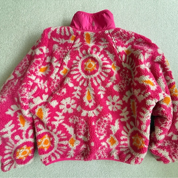 Free People Hit The Slopes Printed Fleece Jacket in fuschia - Picture 2 of 5